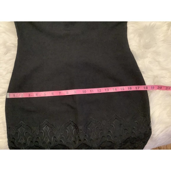 THE LIMITED Sz 4 linen rayon blend square neckline embroidered hem classic dress - Picture 8 of 9